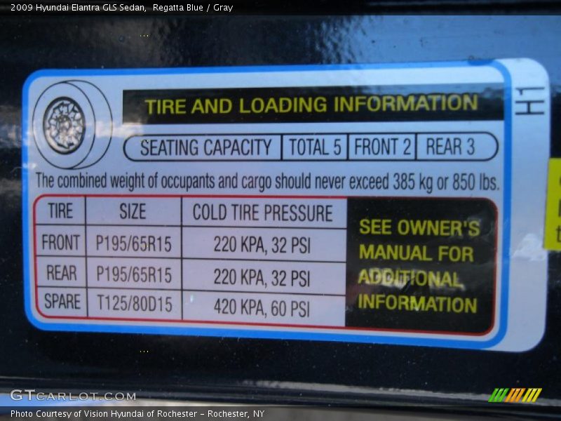 Regatta Blue / Gray 2009 Hyundai Elantra GLS Sedan