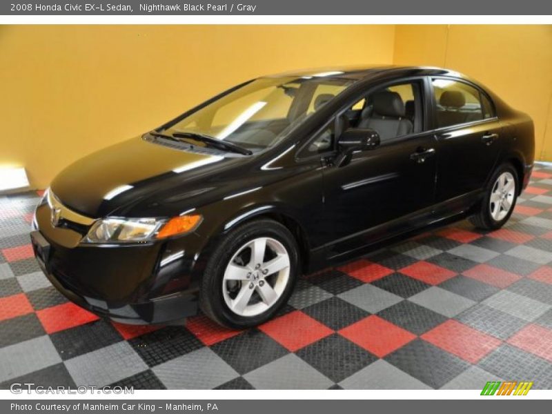 Nighthawk Black Pearl / Gray 2008 Honda Civic EX-L Sedan