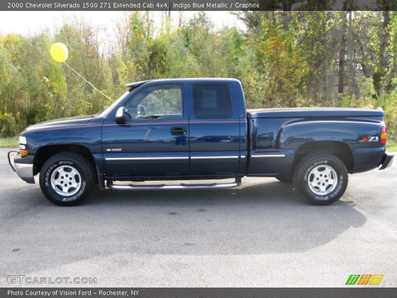 Indigo Blue Metallic / Graphite 2000 Chevrolet Silverado 1500 Z71 Extended Cab 4x4
