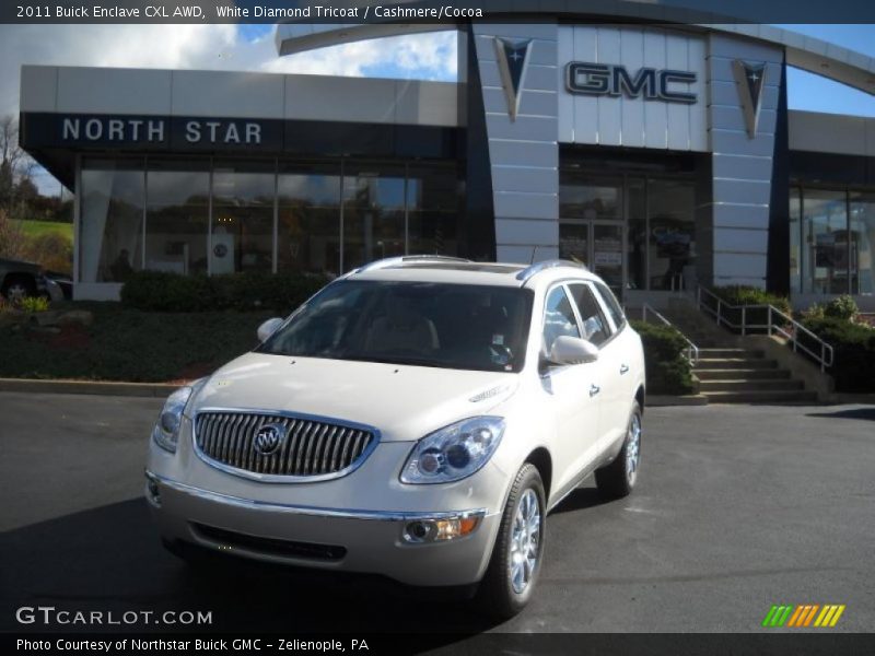 White Diamond Tricoat / Cashmere/Cocoa 2011 Buick Enclave CXL AWD