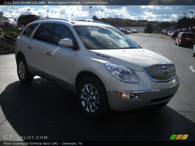 White Diamond Tricoat / Cashmere/Cocoa 2011 Buick Enclave CXL AWD