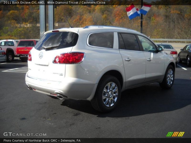 White Diamond Tricoat / Cashmere/Cocoa 2011 Buick Enclave CXL AWD