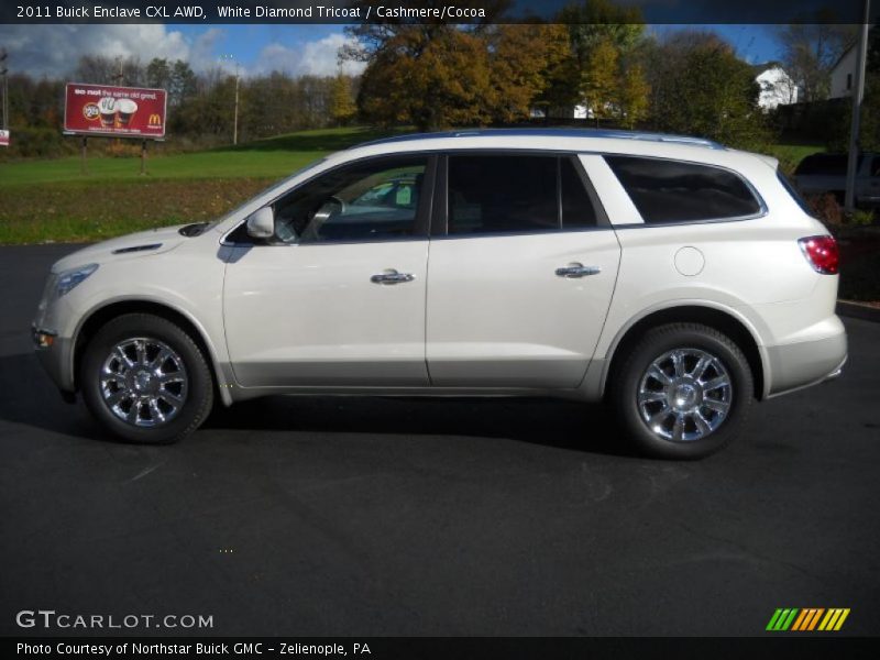 White Diamond Tricoat / Cashmere/Cocoa 2011 Buick Enclave CXL AWD