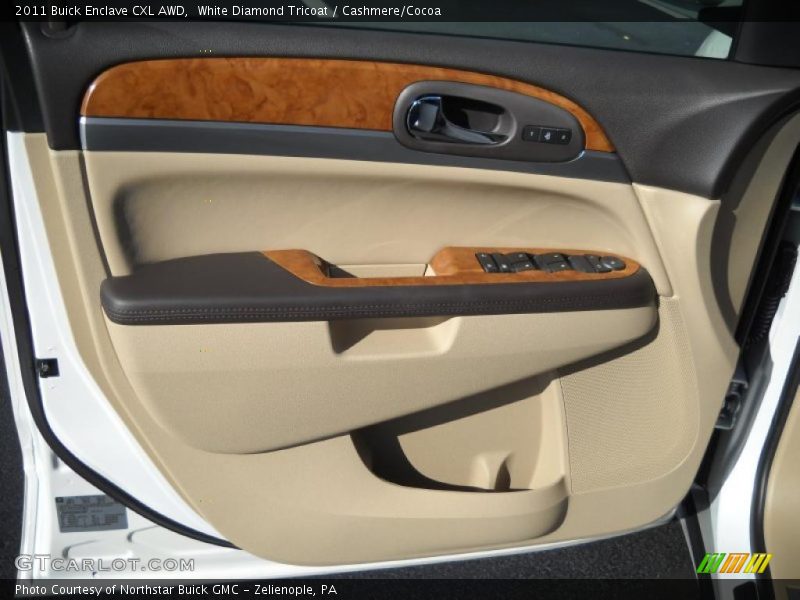 White Diamond Tricoat / Cashmere/Cocoa 2011 Buick Enclave CXL AWD