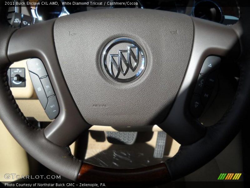 White Diamond Tricoat / Cashmere/Cocoa 2011 Buick Enclave CXL AWD