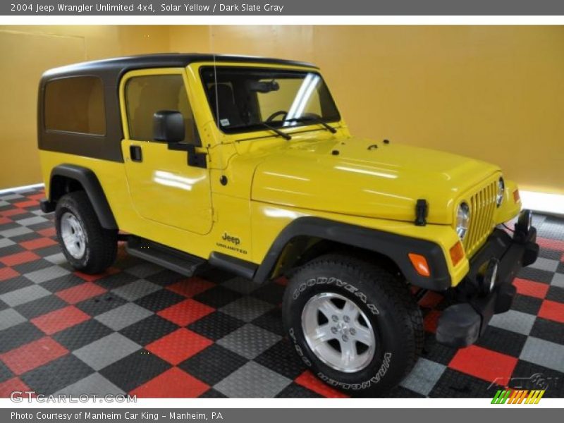 Solar Yellow / Dark Slate Gray 2004 Jeep Wrangler Unlimited 4x4