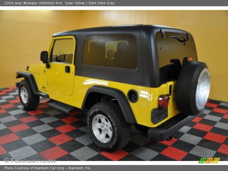 Solar Yellow / Dark Slate Gray 2004 Jeep Wrangler Unlimited 4x4