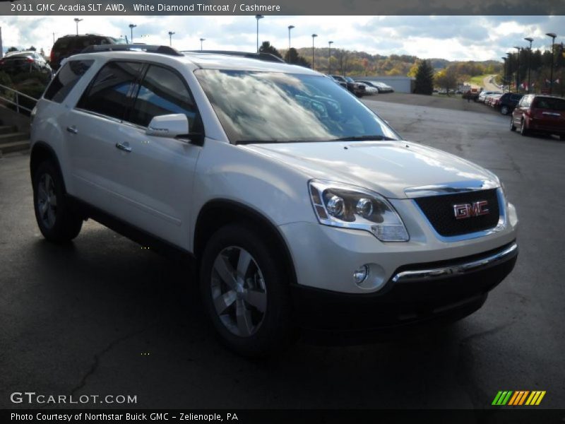 White Diamond Tintcoat / Cashmere 2011 GMC Acadia SLT AWD