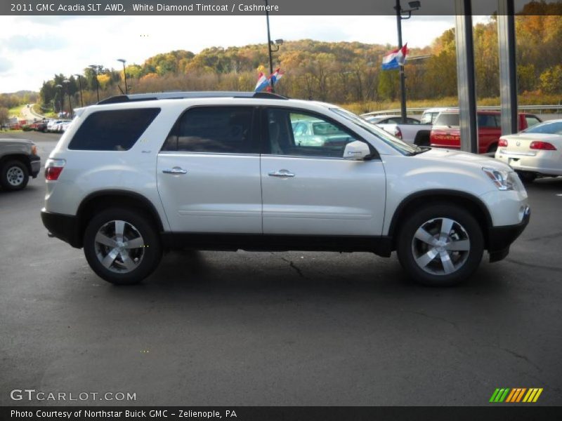 White Diamond Tintcoat / Cashmere 2011 GMC Acadia SLT AWD