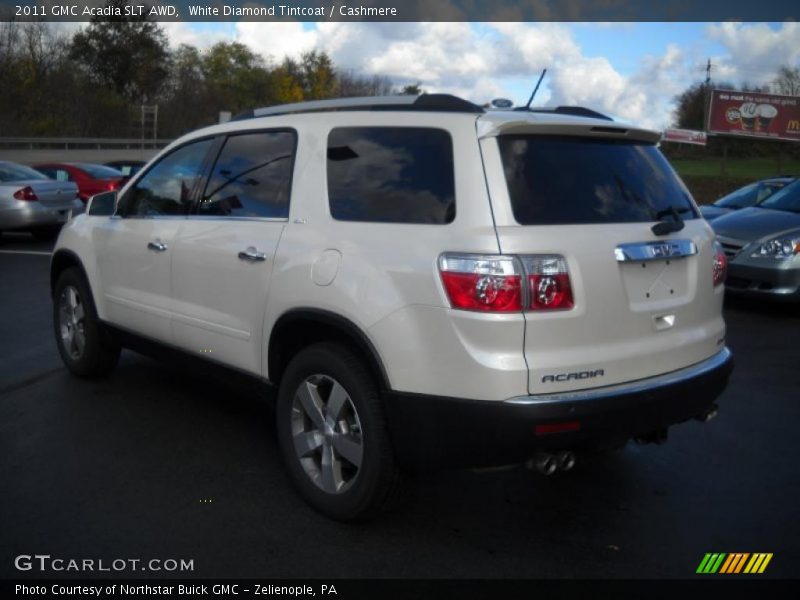 White Diamond Tintcoat / Cashmere 2011 GMC Acadia SLT AWD