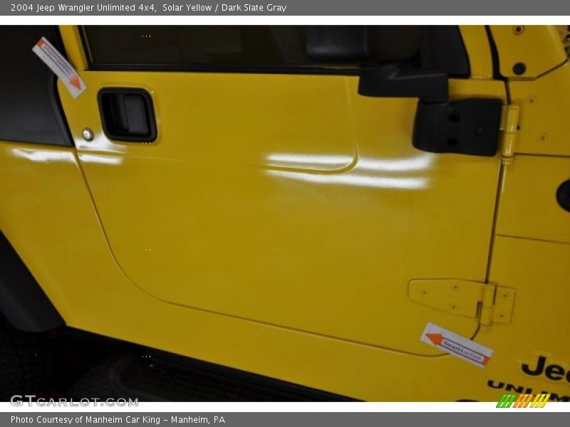 Solar Yellow / Dark Slate Gray 2004 Jeep Wrangler Unlimited 4x4