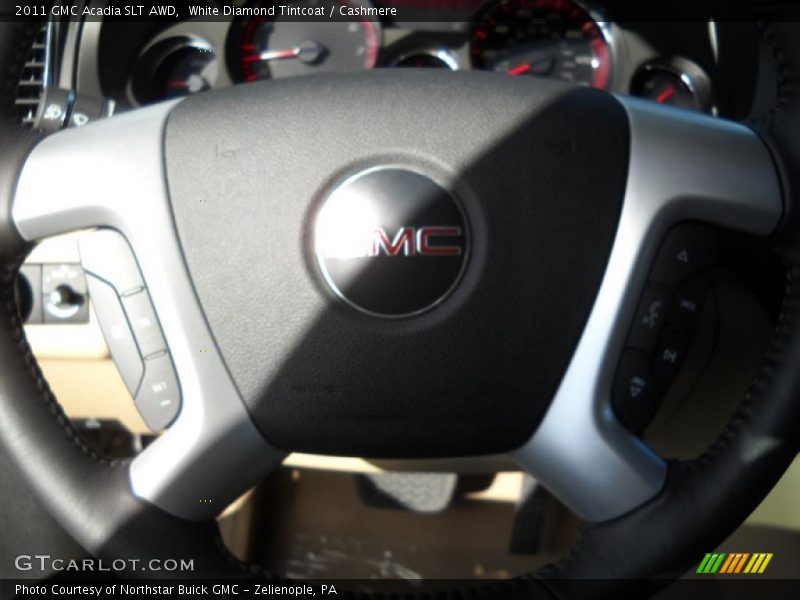 White Diamond Tintcoat / Cashmere 2011 GMC Acadia SLT AWD