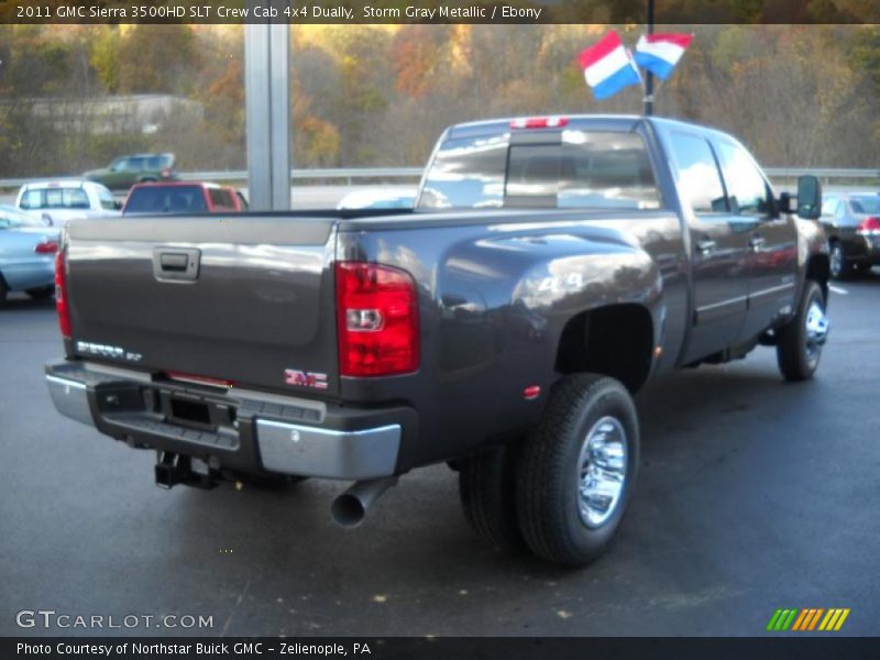 Storm Gray Metallic / Ebony 2011 GMC Sierra 3500HD SLT Crew Cab 4x4 Dually