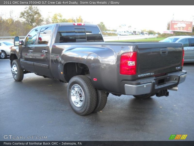 Storm Gray Metallic / Ebony 2011 GMC Sierra 3500HD SLT Crew Cab 4x4 Dually