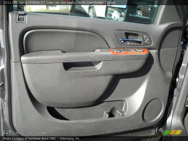 Storm Gray Metallic / Ebony 2011 GMC Sierra 3500HD SLT Crew Cab 4x4 Dually