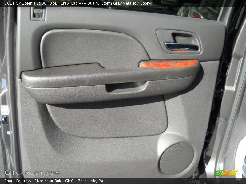 Storm Gray Metallic / Ebony 2011 GMC Sierra 3500HD SLT Crew Cab 4x4 Dually