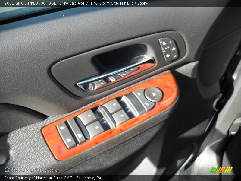 Storm Gray Metallic / Ebony 2011 GMC Sierra 3500HD SLT Crew Cab 4x4 Dually