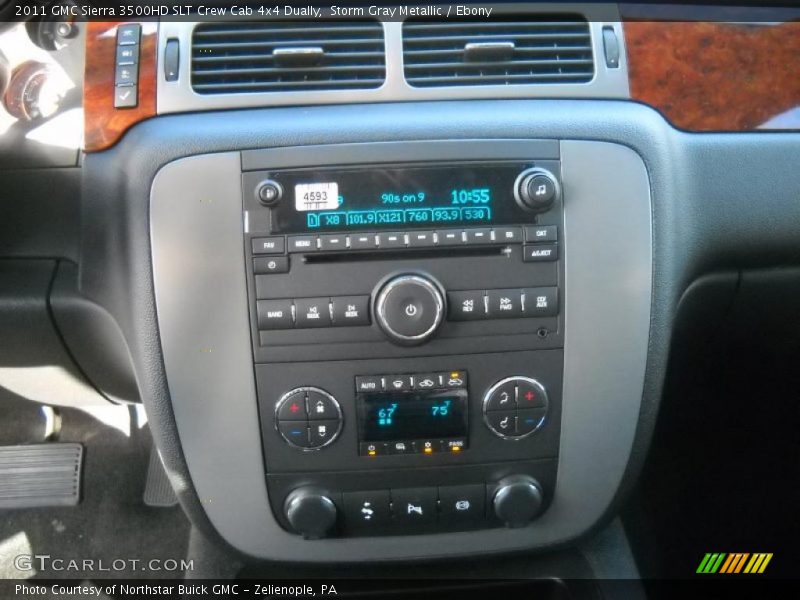 Storm Gray Metallic / Ebony 2011 GMC Sierra 3500HD SLT Crew Cab 4x4 Dually
