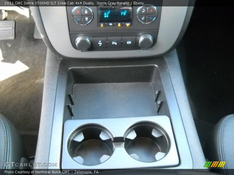 Storm Gray Metallic / Ebony 2011 GMC Sierra 3500HD SLT Crew Cab 4x4 Dually