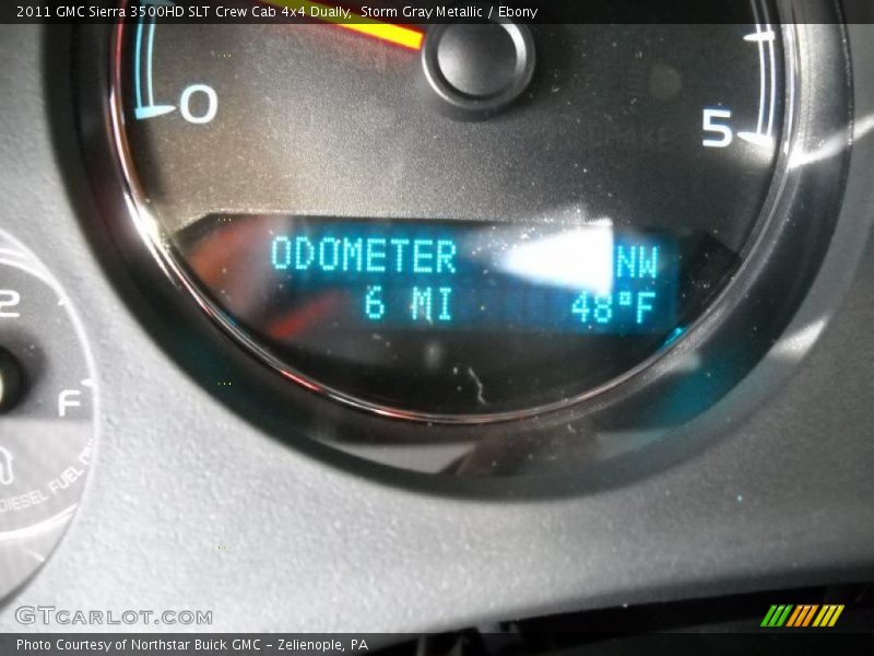 Storm Gray Metallic / Ebony 2011 GMC Sierra 3500HD SLT Crew Cab 4x4 Dually