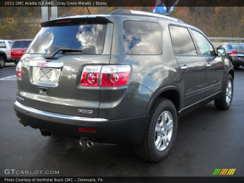 Gray Green Metallic / Ebony 2011 GMC Acadia SLE AWD