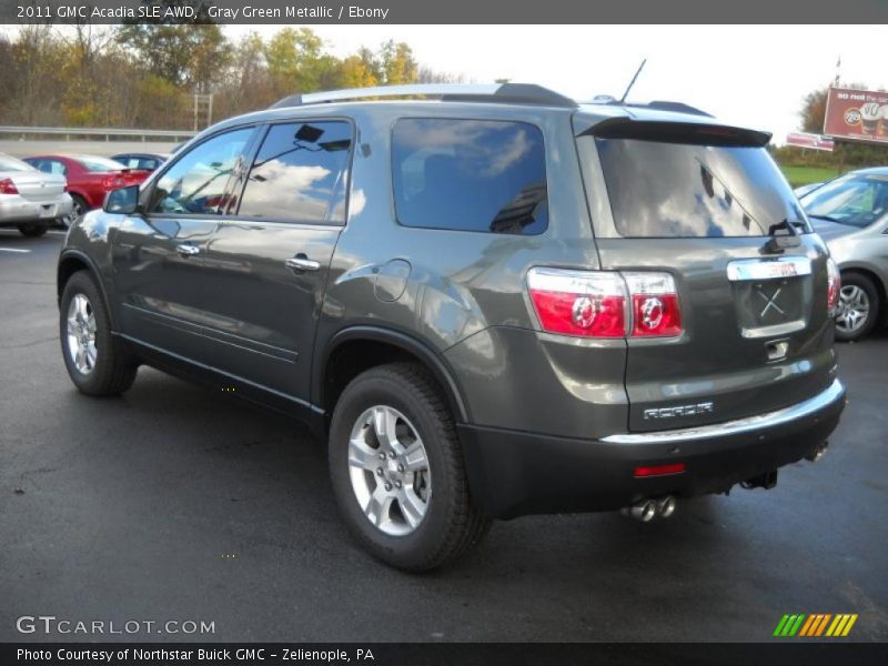 Gray Green Metallic / Ebony 2011 GMC Acadia SLE AWD