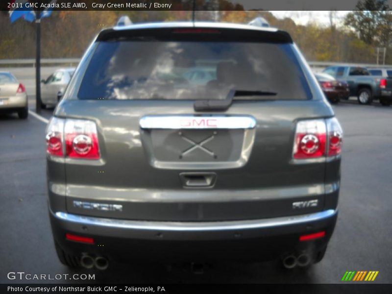 Gray Green Metallic / Ebony 2011 GMC Acadia SLE AWD
