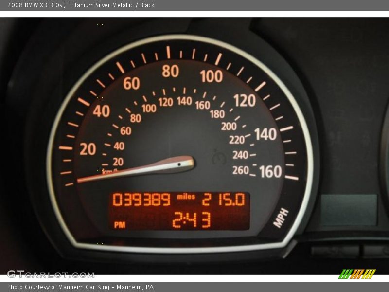 Titanium Silver Metallic / Black 2008 BMW X3 3.0si