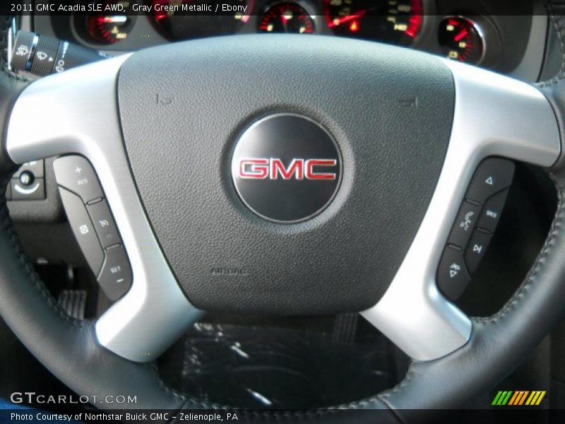 Gray Green Metallic / Ebony 2011 GMC Acadia SLE AWD