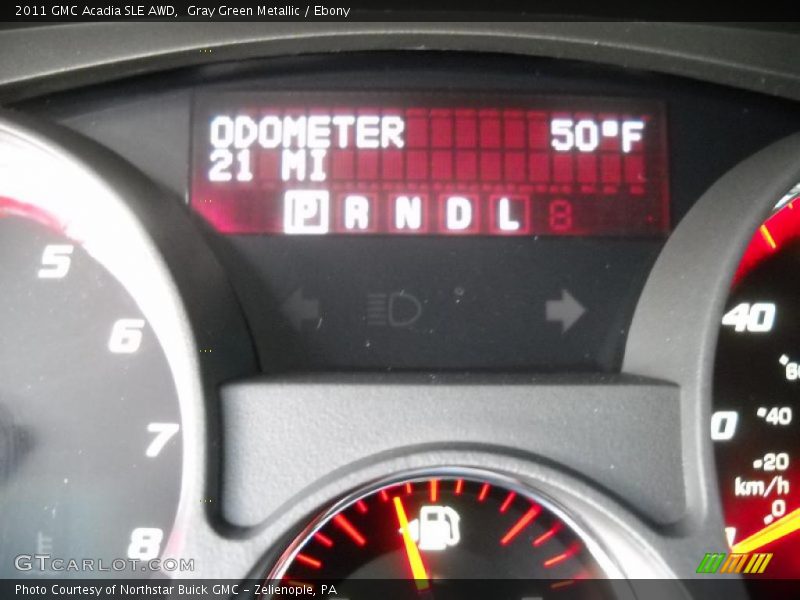 Gray Green Metallic / Ebony 2011 GMC Acadia SLE AWD