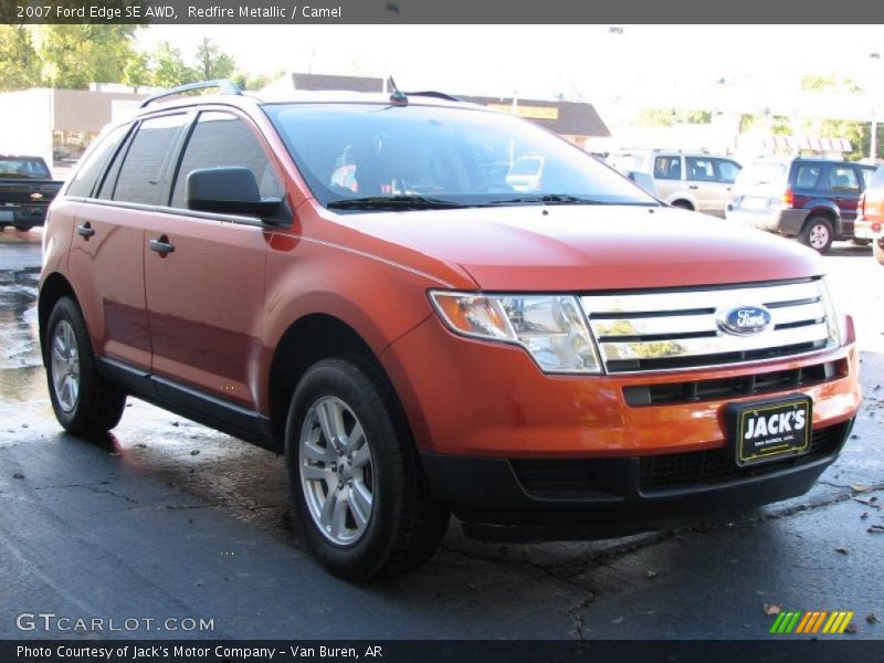 Redfire Metallic / Camel 2007 Ford Edge SE AWD