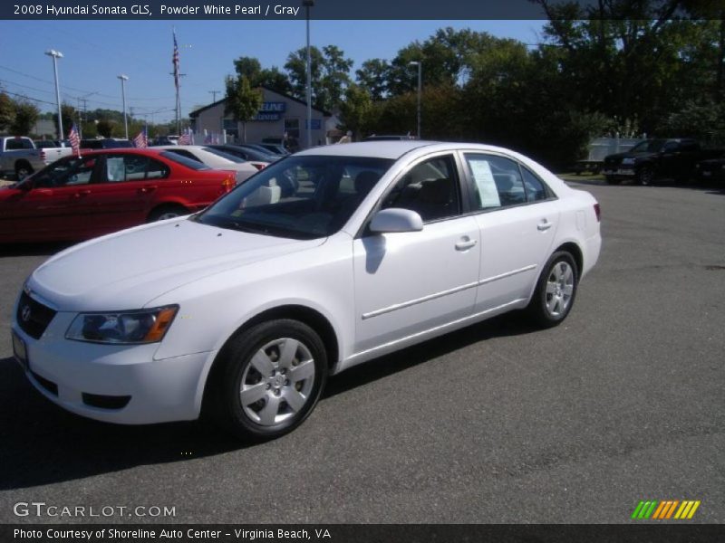 Powder White Pearl / Gray 2008 Hyundai Sonata GLS