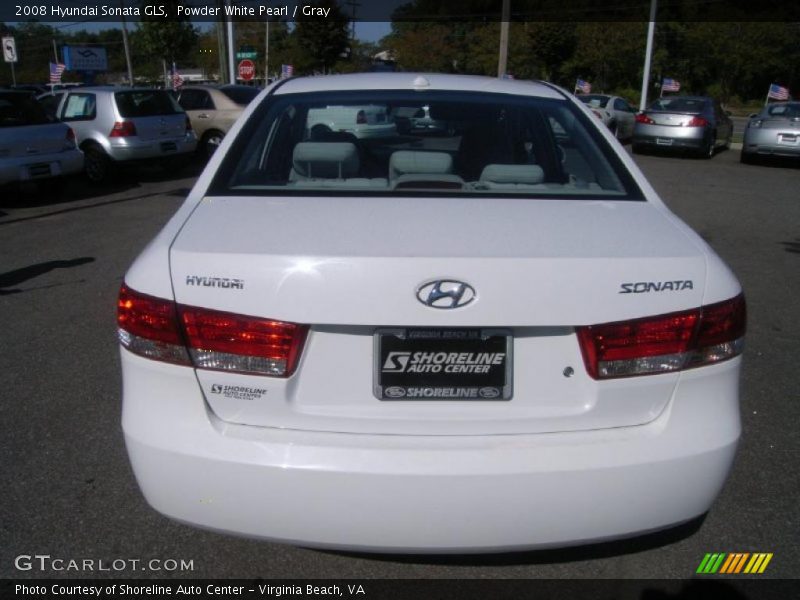 Powder White Pearl / Gray 2008 Hyundai Sonata GLS