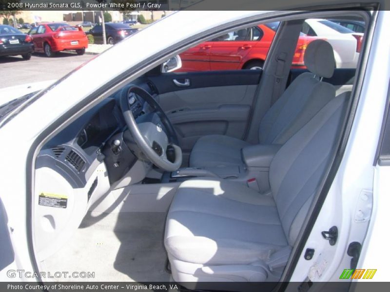 Powder White Pearl / Gray 2008 Hyundai Sonata GLS