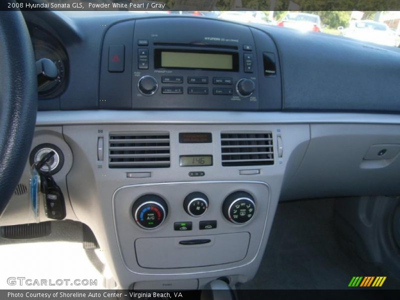 Powder White Pearl / Gray 2008 Hyundai Sonata GLS
