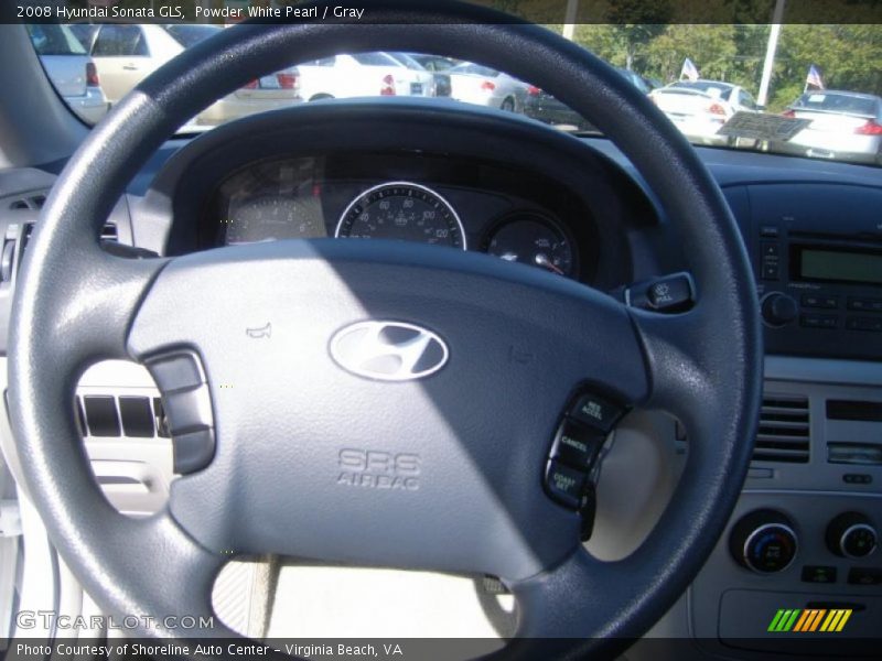 Powder White Pearl / Gray 2008 Hyundai Sonata GLS