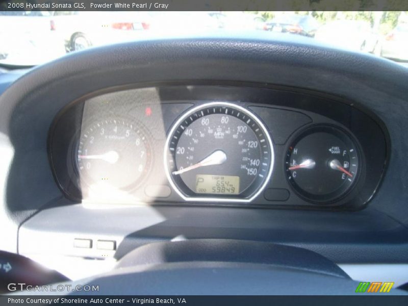 Powder White Pearl / Gray 2008 Hyundai Sonata GLS