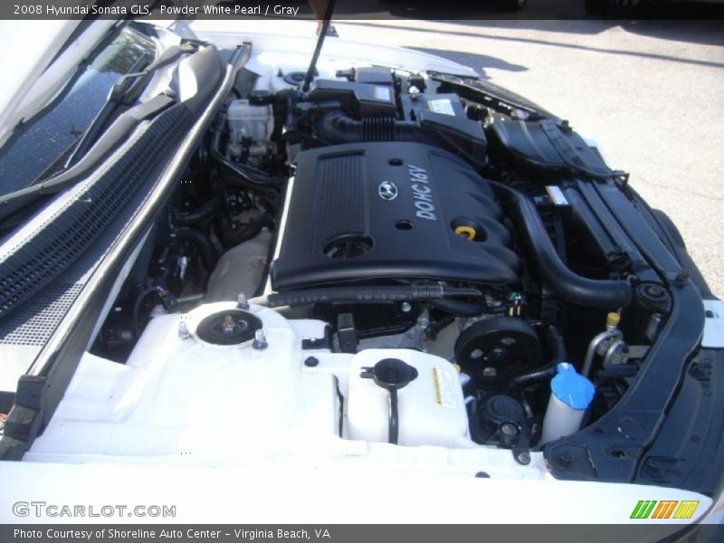 Powder White Pearl / Gray 2008 Hyundai Sonata GLS