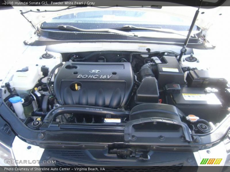 Powder White Pearl / Gray 2008 Hyundai Sonata GLS
