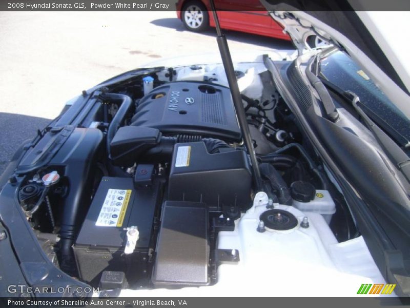 Powder White Pearl / Gray 2008 Hyundai Sonata GLS