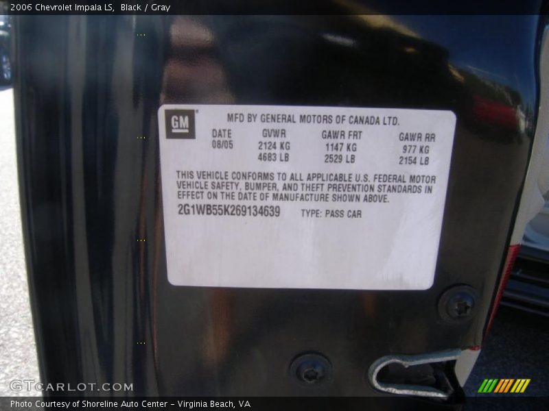 Black / Gray 2006 Chevrolet Impala LS