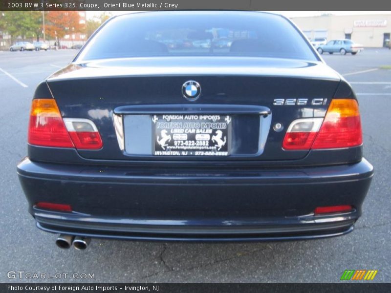 Orient Blue Metallic / Grey 2003 BMW 3 Series 325i Coupe