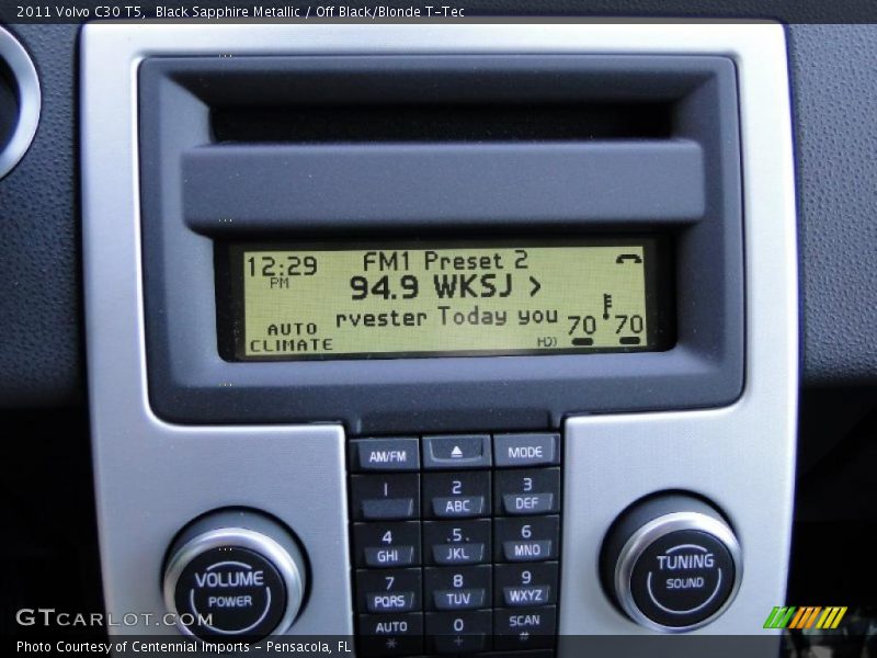 Black Sapphire Metallic / Off Black/Blonde T-Tec 2011 Volvo C30 T5