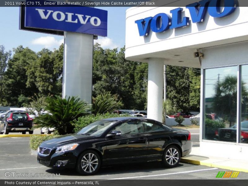 Ember Black Metallic / Soverign Hide Calcite Leather/Off Black 2011 Volvo C70 T5