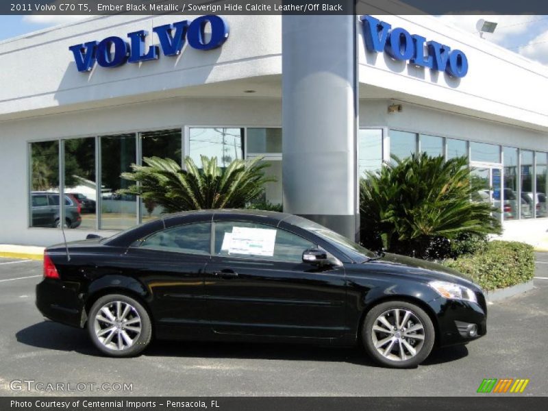 Ember Black Metallic / Soverign Hide Calcite Leather/Off Black 2011 Volvo C70 T5