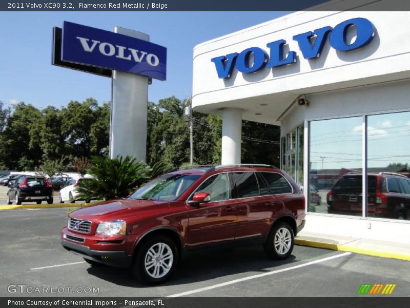 Flamenco Red Metallic / Beige 2011 Volvo XC90 3.2