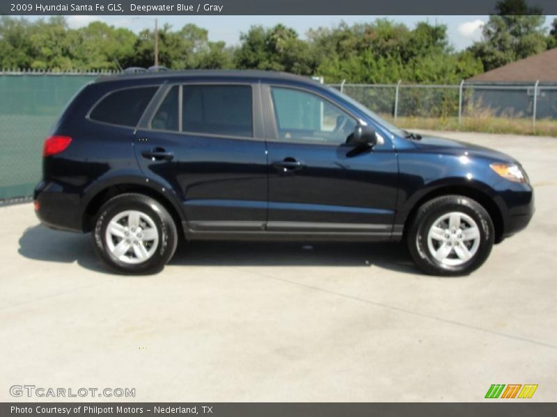 Deepwater Blue / Gray 2009 Hyundai Santa Fe GLS