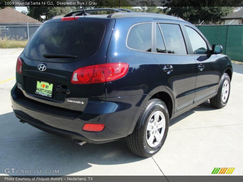Deepwater Blue / Gray 2009 Hyundai Santa Fe GLS