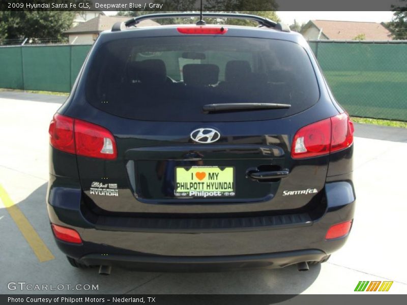 Deepwater Blue / Gray 2009 Hyundai Santa Fe GLS