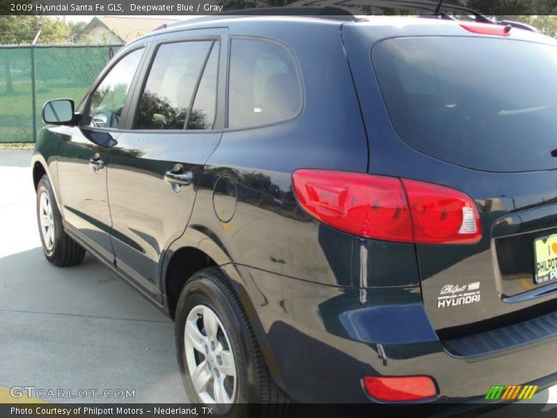 Deepwater Blue / Gray 2009 Hyundai Santa Fe GLS